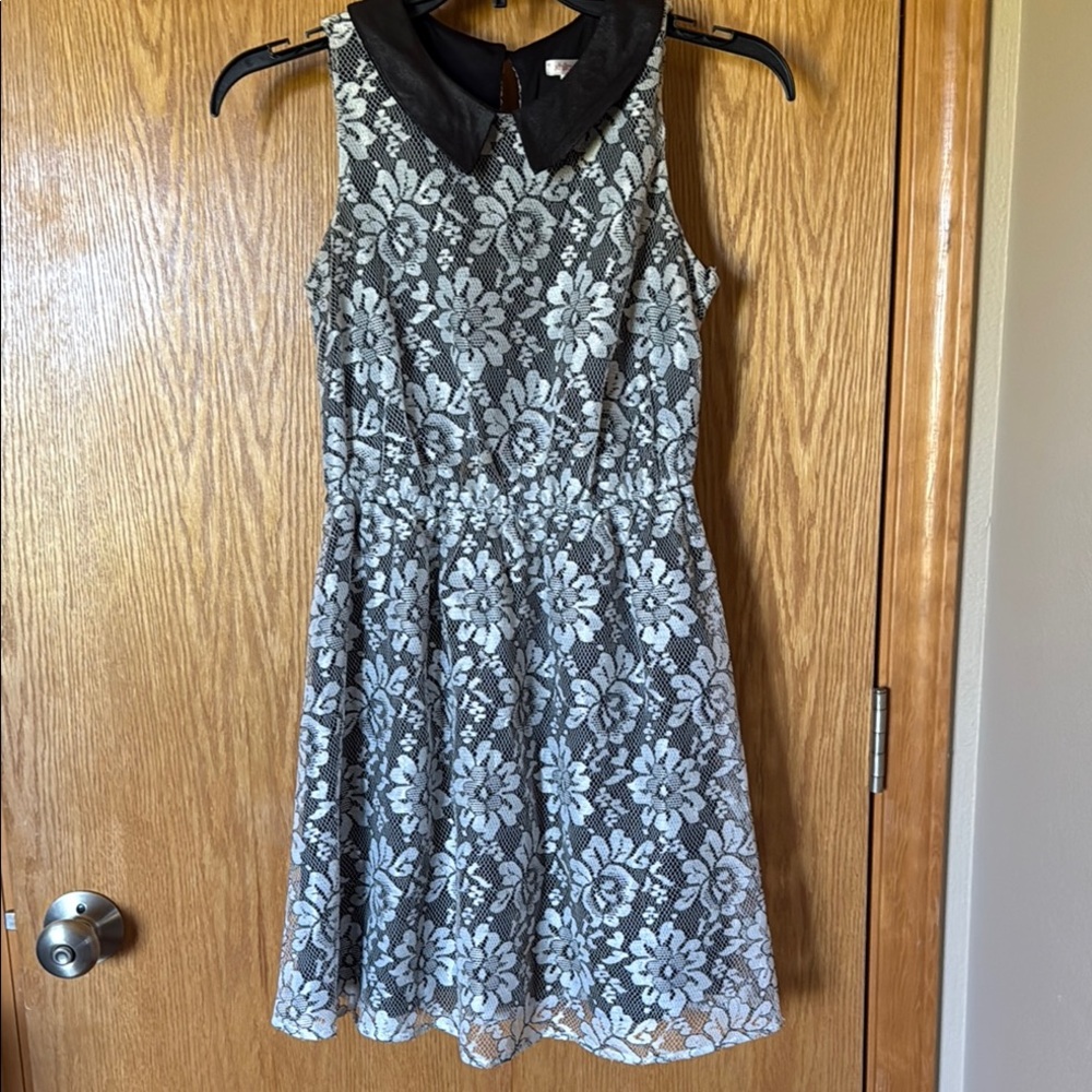 Xhilaration Blue Sleeveless Sundress with Peter Pan Collar